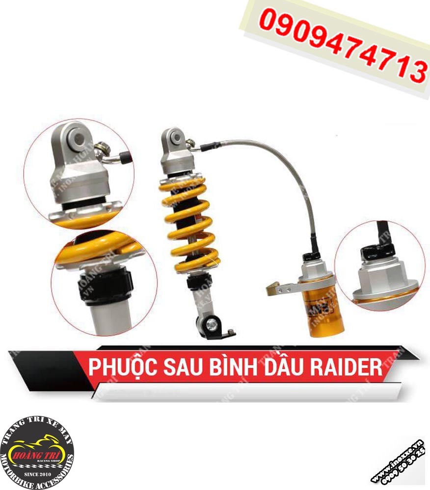 Phuộc sau bình dầu Ohlins F gắn Raider